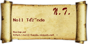 Noll Tünde névjegykártya